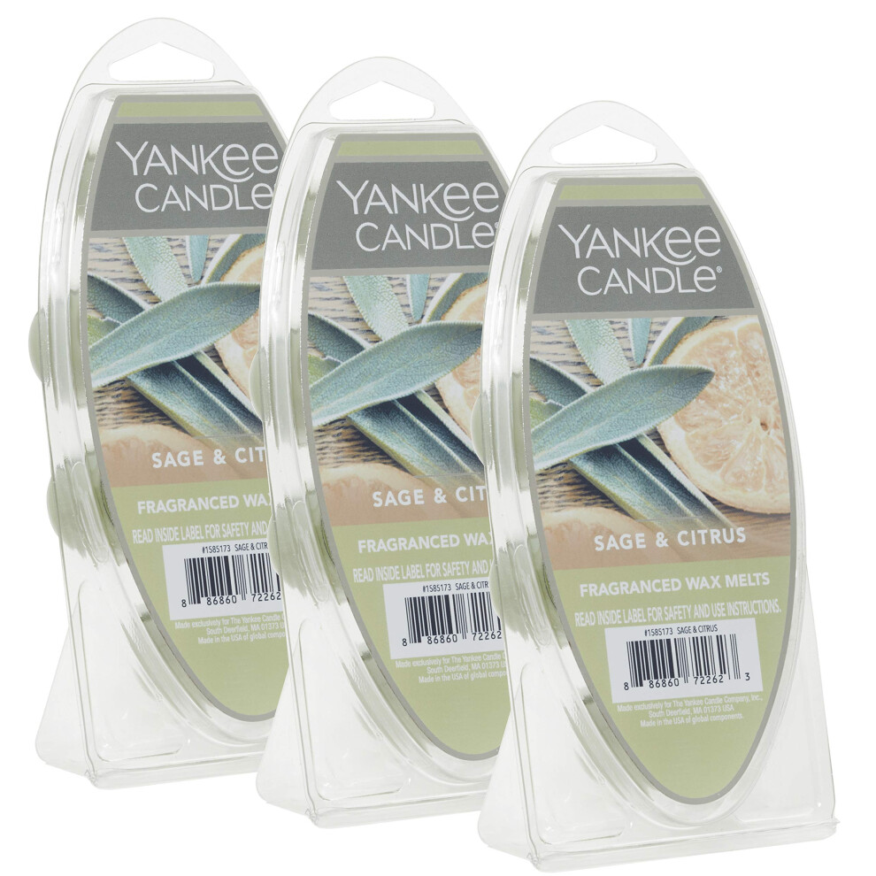 Yankee Candle Sage & Citrus Scent  Pack of 18 Wax Melts for Candle Mak