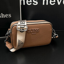 (Khaki) New camera bag letter shoulder crossbody women's bag portable fashion trend crossbody small square bag