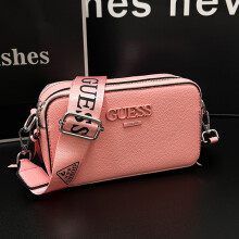(Pink) New camera bag letter shoulder crossbody women's bag portable fashion trend crossbody small square bag