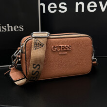 (Brown) New camera bag letter shoulder crossbody women's bag portable fashion trend crossbody small square bag