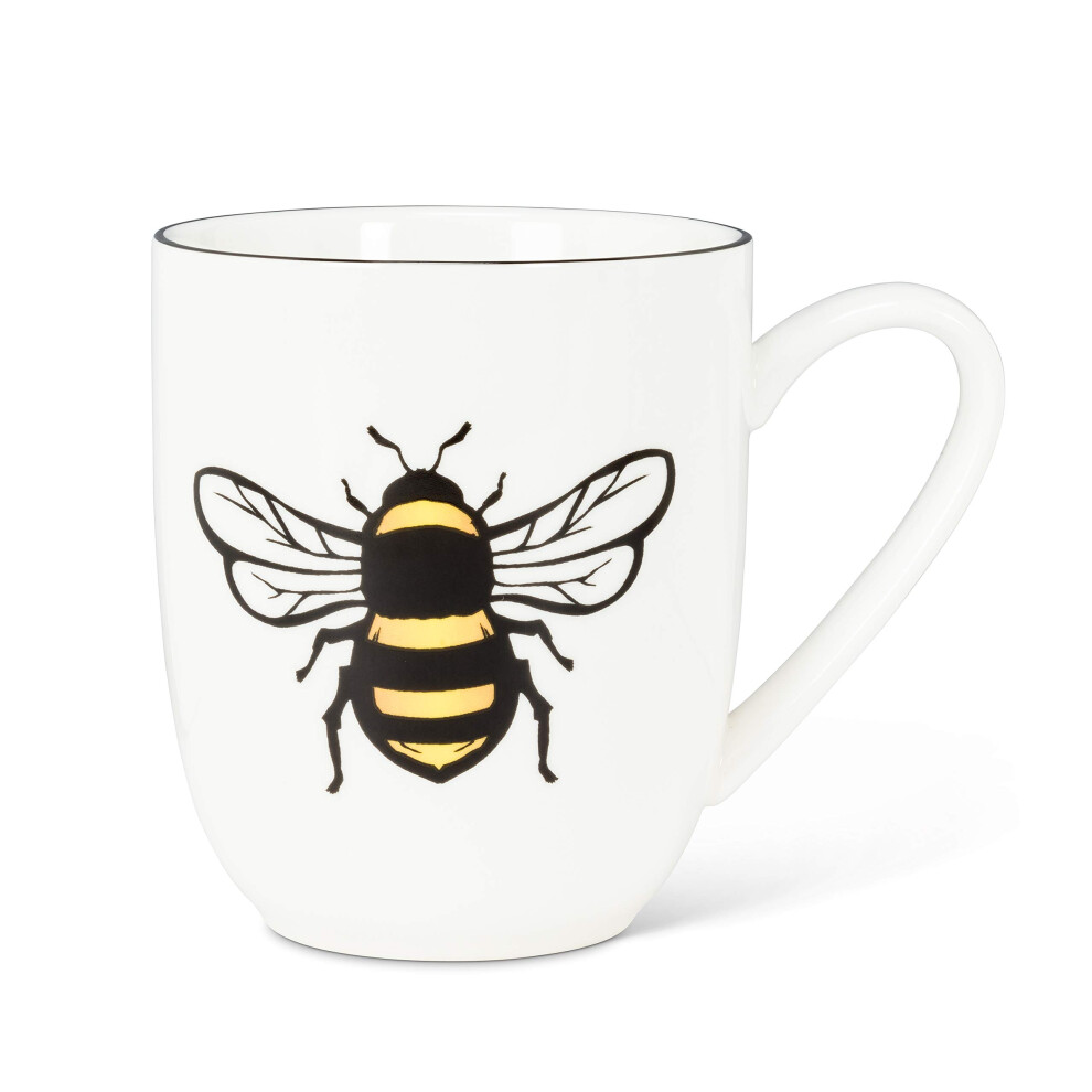 Abbott Collection Yellow Bee Belly Mug-4.5""H(16oz)  4.5 inches high