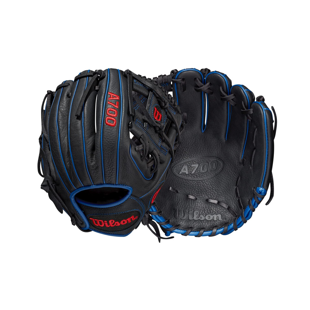 Wilson 2022 A700 11.25"" Infield Baseball Glove - Black/Royal Blue/Red