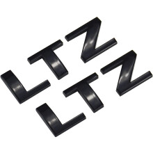 2-Pack LTZ Bokstav Namnskylt Emblem Badges Kompatibel för Silverado 1500 2500HD Tahoe Sierra Suburban Colorado (Blank Svart)