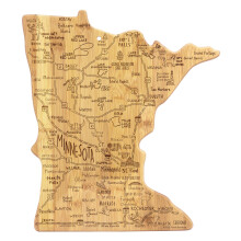 Totally Bamboo Destination Minnesota State Shaped Cutting Board Charcuterie en Kaas Serveerplank - Minnesota Cadeau voor thuisdecoratie of dagelijks