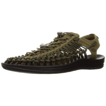 KEEN Men's Uneek Classic Two Cord Sandals Dark Olive/Black 10