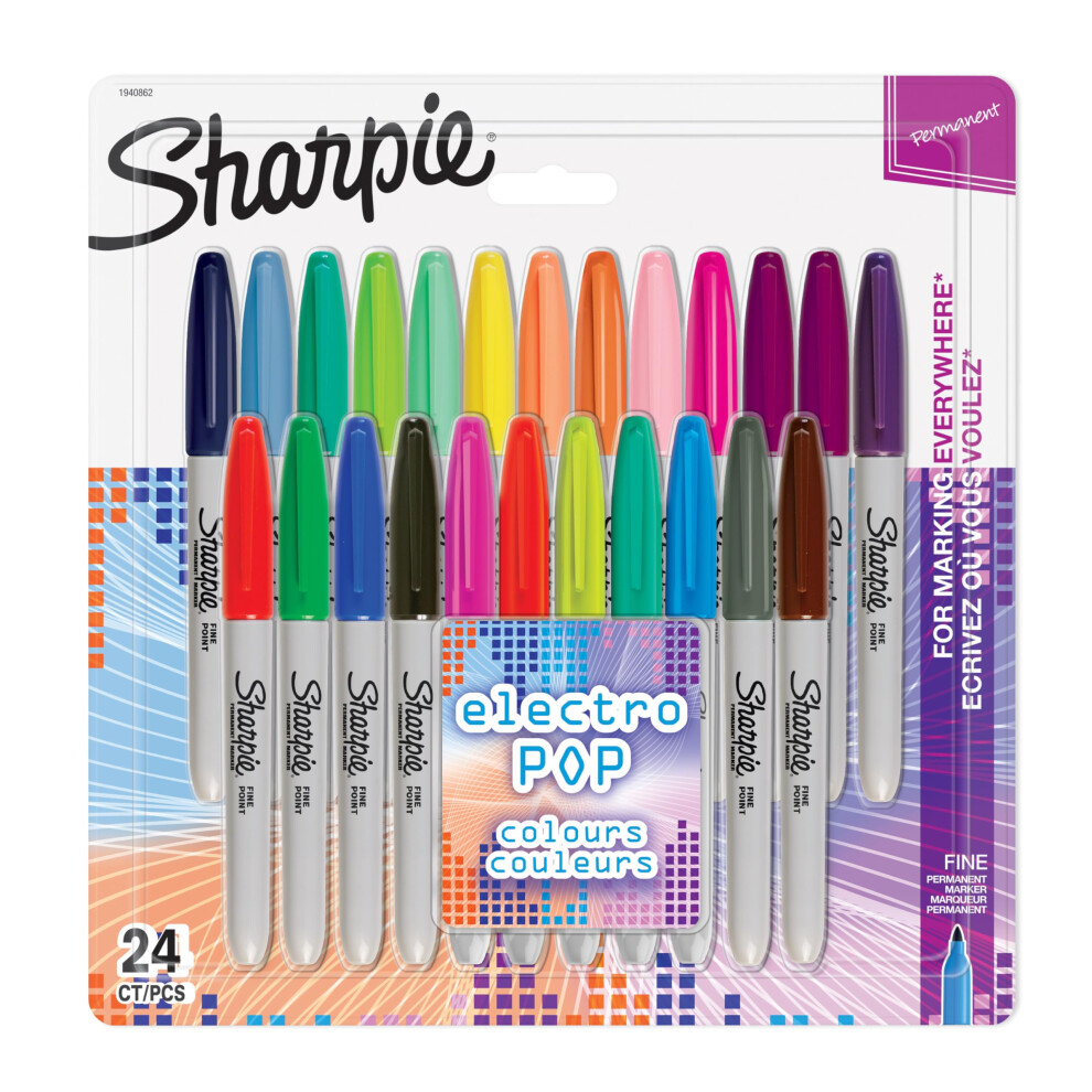 Sharpie Limited Edition Electro Pop Permanent Marker  Assorted  Pack o