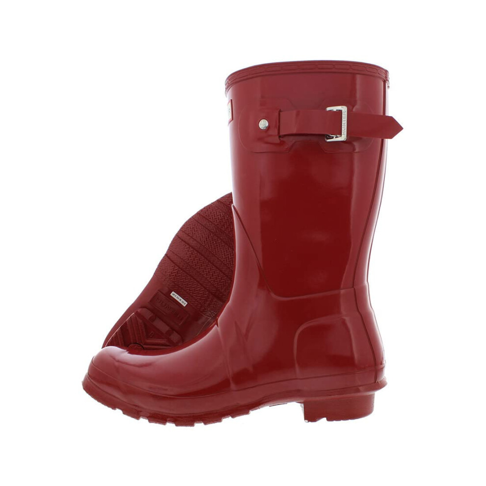 Hunter Women's Original Short Gloss Rain Boot  Military Red  9