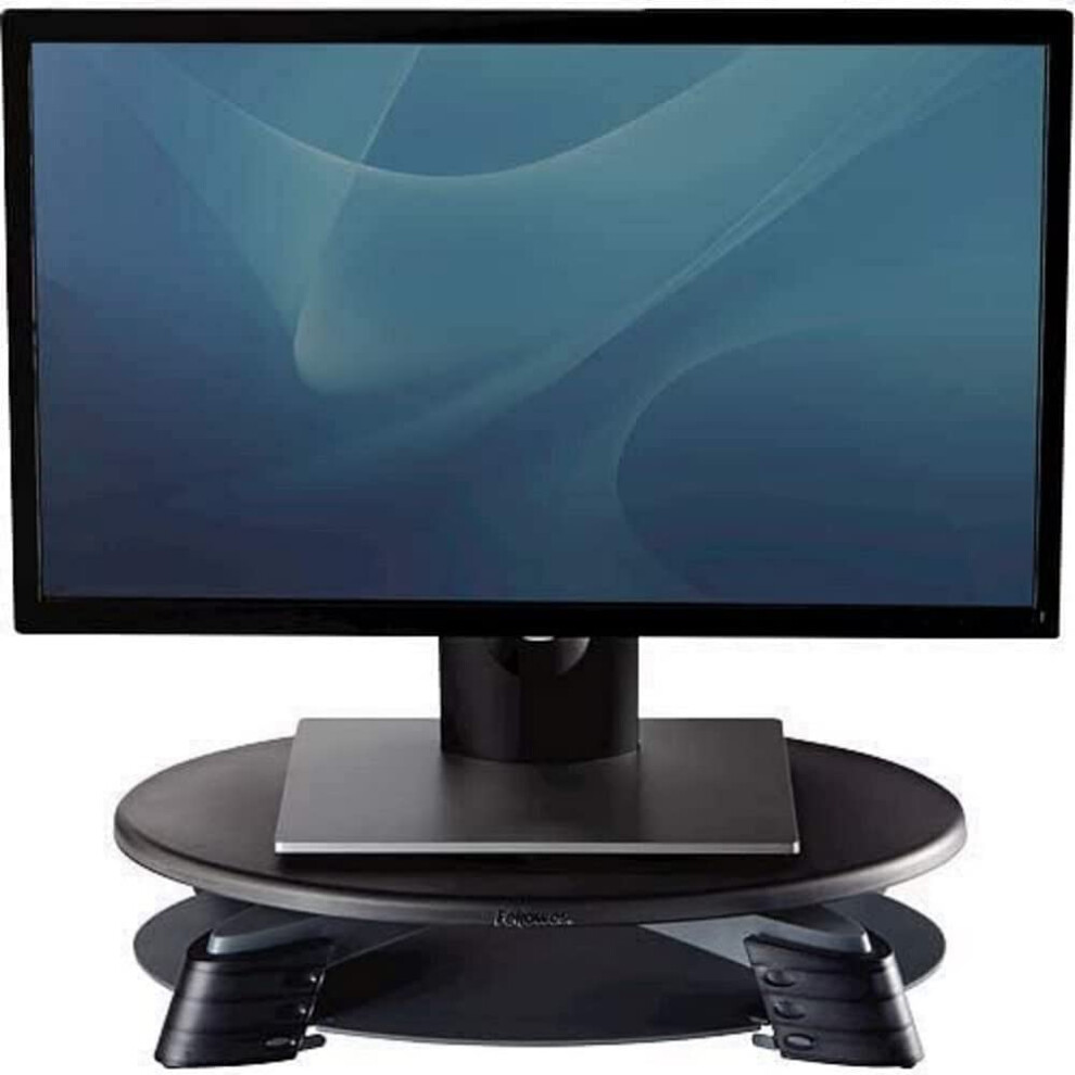 Fellowes(R) LCD Monitor Riser  Translucent Graphite Top With Platinum