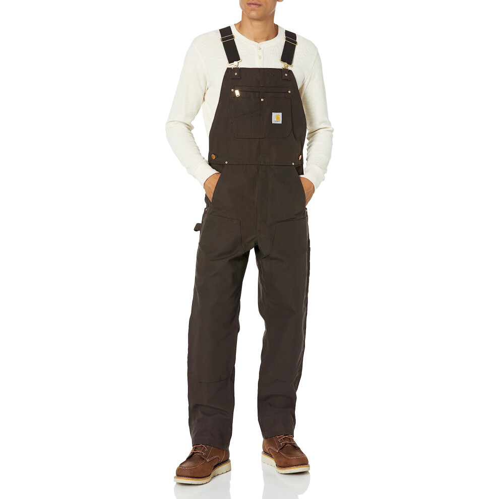 Carhartt Men'sRelaxed Fit Duck Bib Overall Dark Brown L32-W38