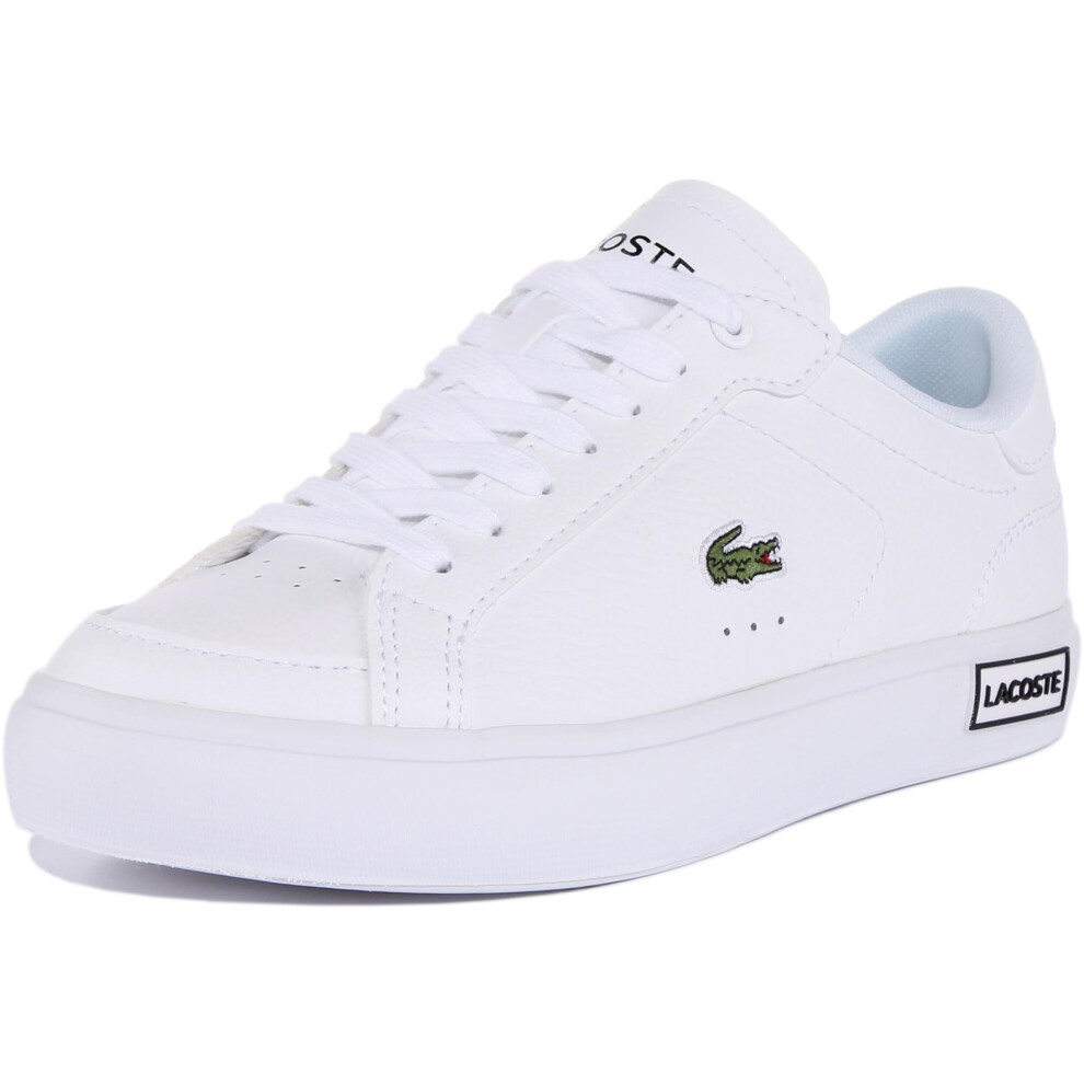 POWERCOURT Womens Leather Trainers White/Black UK 7