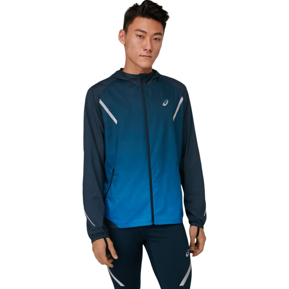 ASICS Men's LITE-SHOW JACKET Running Apparel  XL  FRENCH BLUE/ELECTRIC