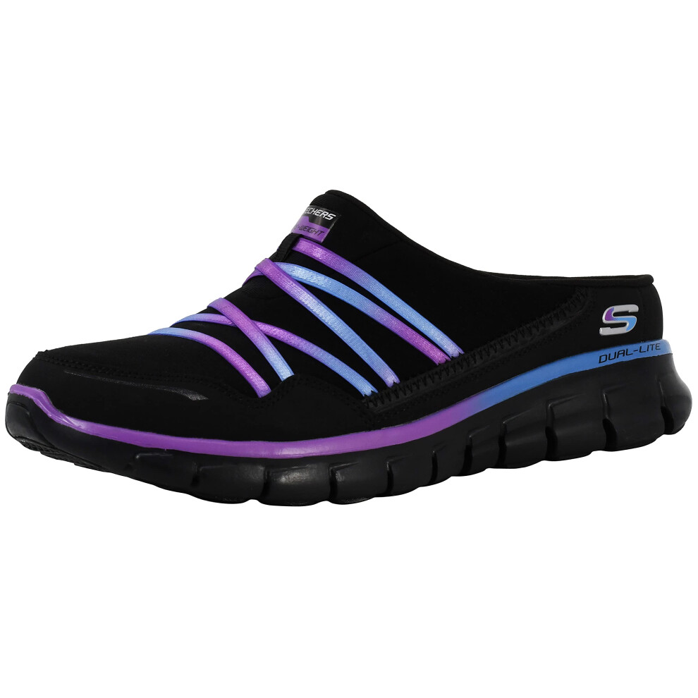 Skechers Women's Air Streamer Slip-On Mule Black/Purple 8.5