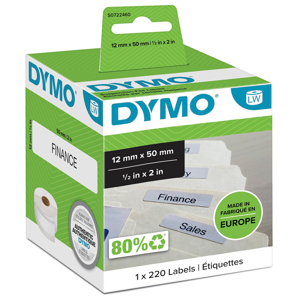 DYMO Authentic LabelWriter Suspension File Labels | 12mm x 50mm | Roll