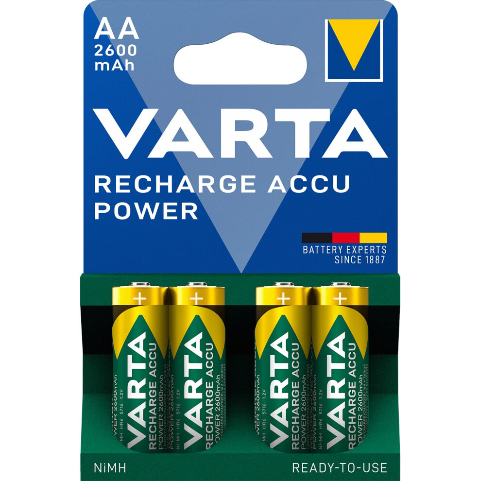 VARTA Rechargeable Ready2Use Pre-Charged AA Mignon Ni-Mh Battery (4-Pa