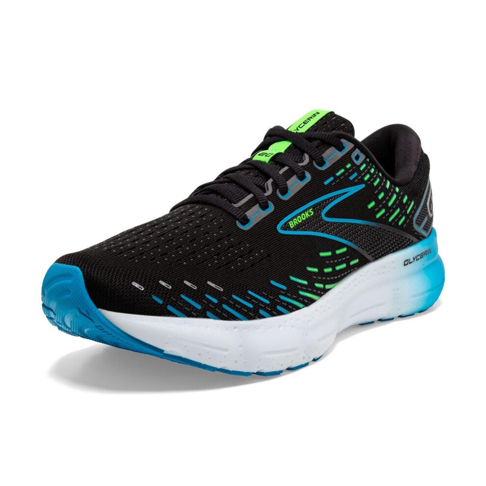 Brooks Men's Glycerin 20 Neutral Running Shoe - Black/Hawaiian Ocean/G