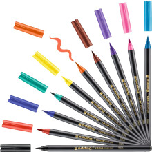 edding 1340 Pinselstift - 10er Set - Bunte leuchtende zarte Farben - Flexible Pinselspitze - Filzstift zum Malen, Schreiben und Zeichnen - Bullet Jour