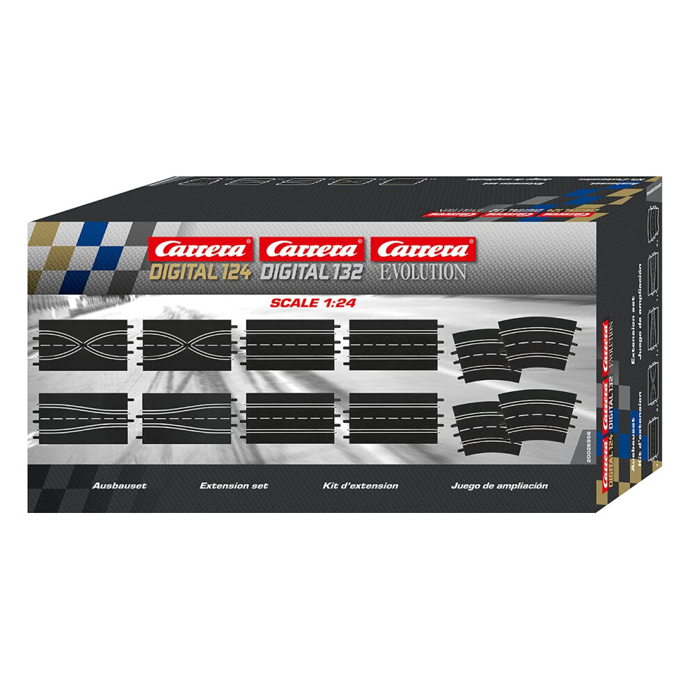 Carrera 1:24 Scale Track Extension Set - Accessory Pack includes 12 Pi