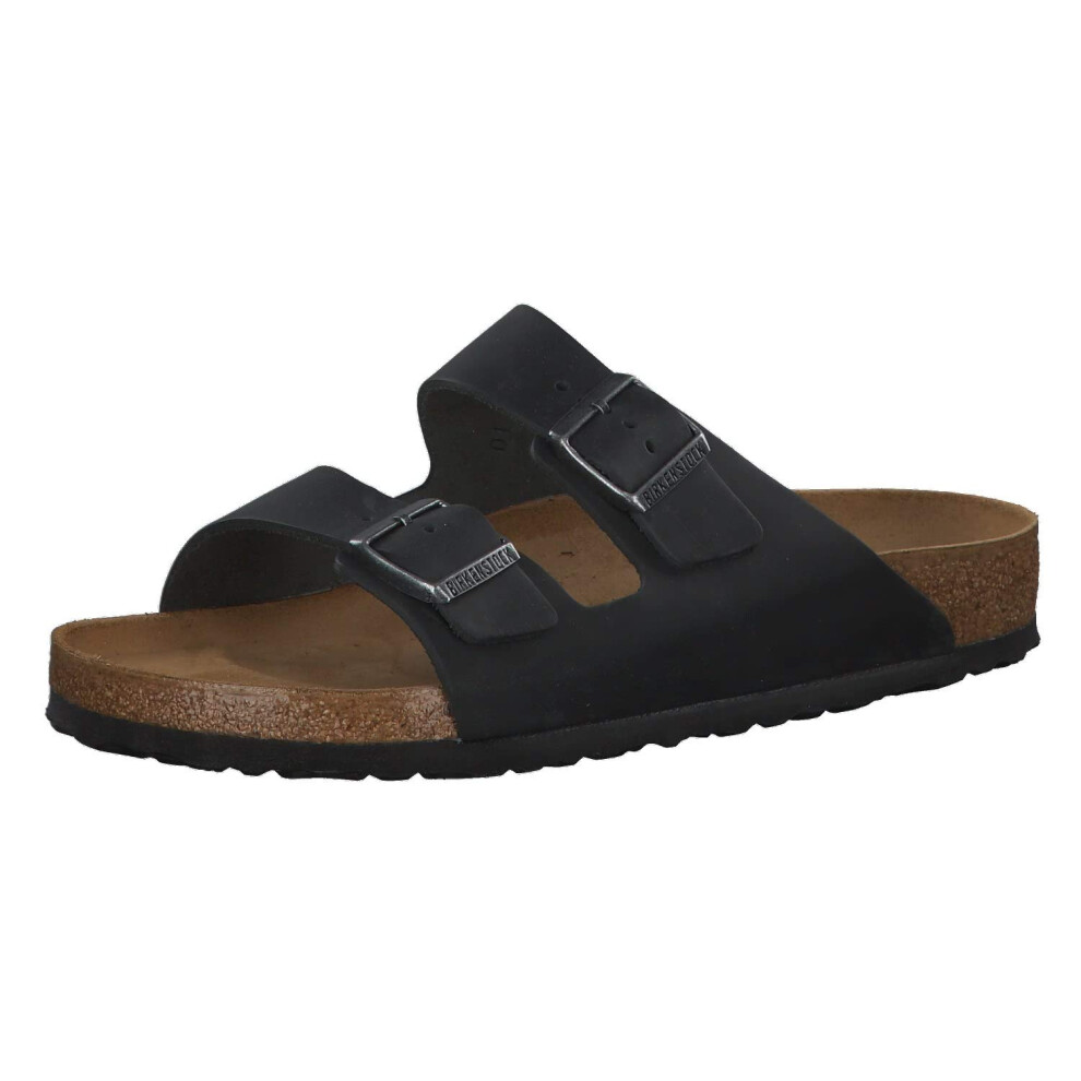 Women's Birkenstock Arizona Oiled Leather Unisex Sandals - Black - Size: 8/D