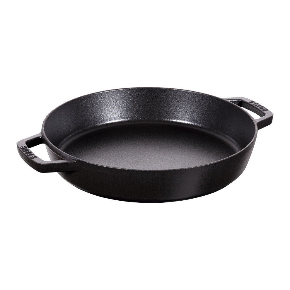 Staub Cast Iron 13-inch Double Handle Fry Pan - Matte Black  Made in F