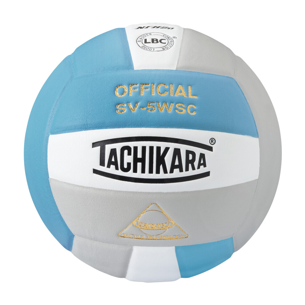 Tachikara SV5WSC Sensi-Tec Composite  Volleyball (Powder Blue  Silver)-image-OPC-PFPQZZ8-NEW