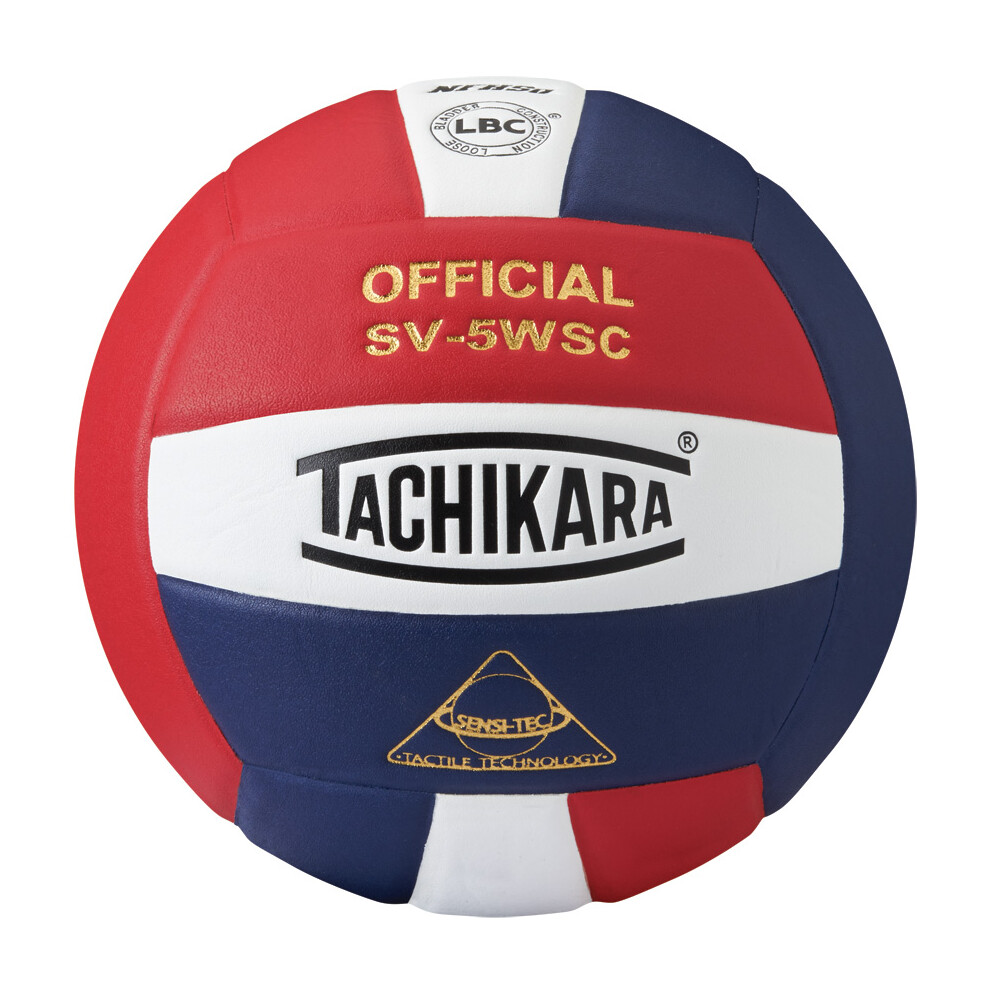Tachikara SV5WSC Sensi-Tec Composite  Volleyball (Red  Wht  Navy)-image-OPC-PFPQZZF-NEW