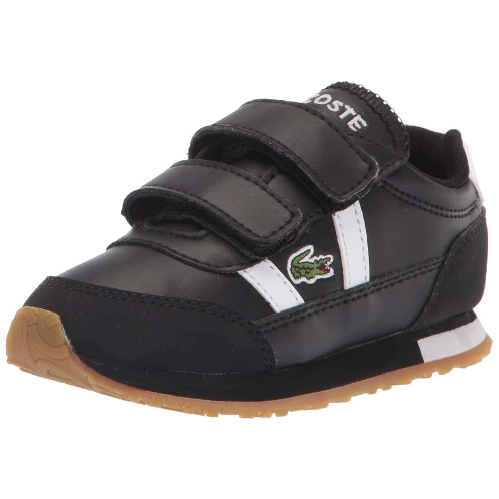 Lacoste Kids Partner Piste Sneaker  Black-White  4 US Unisex Toddler