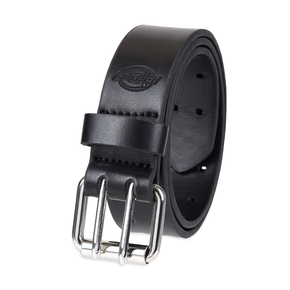 Dickies Boys' Leather Double Prong Belt  Black  Large (30-32)