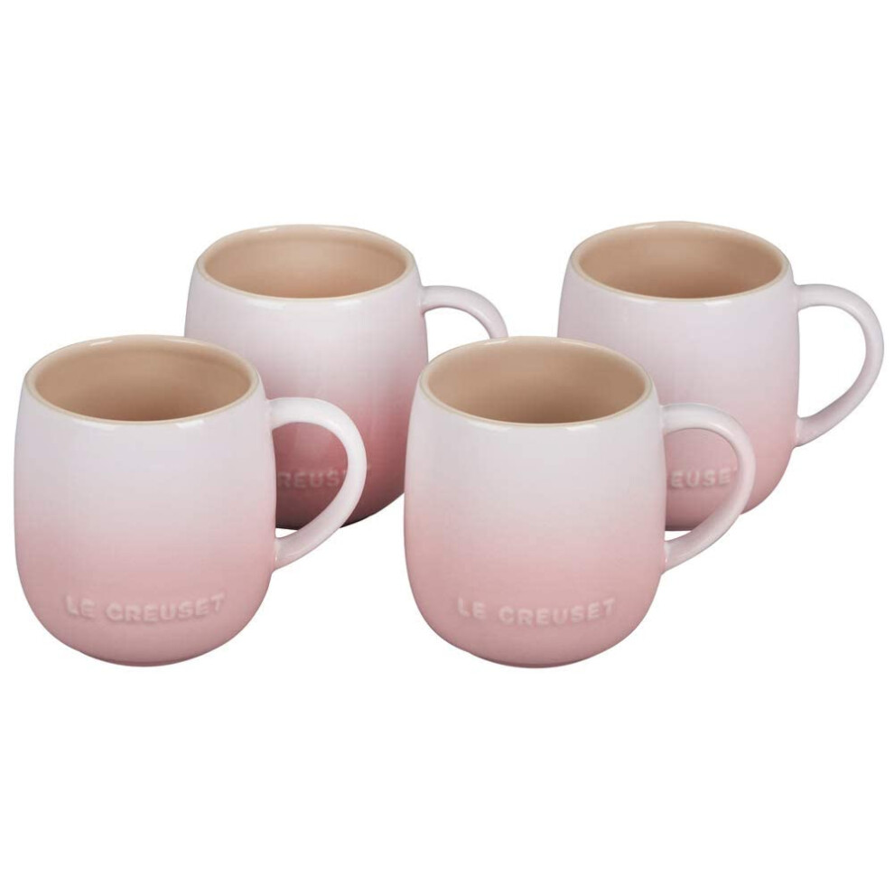 Le Creuset Stoneware Set of 4 Heritage Mugs  13 oz. each  Shell Pink