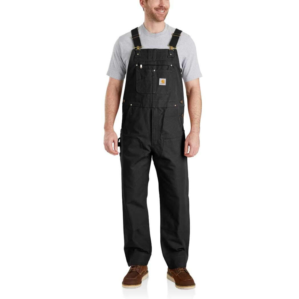 Carhartt Men's Relaxed Fit Duck Bib Overall-Black-44 x 36