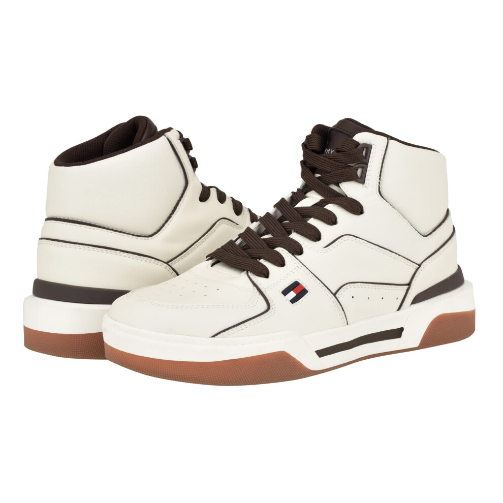 Tommy Hilfiger Men's Varten Sneaker  Ivory/Dark Brown 150  11M