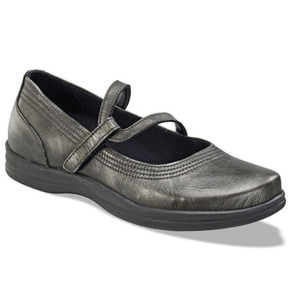 Apex Women's Petals-Janice-Pewter Mary Jane Flat  9.5