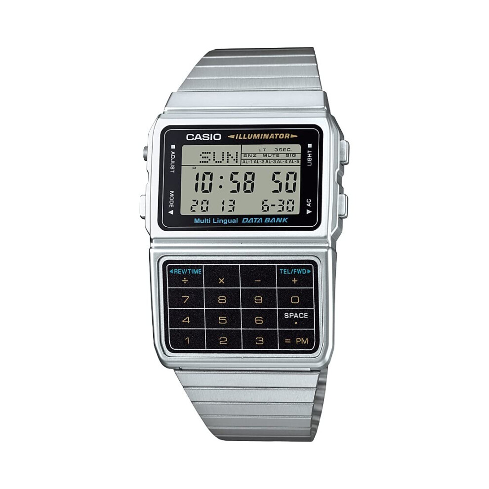 Casio Men's Silver Tone 25 Memory Calculator Databank Watch