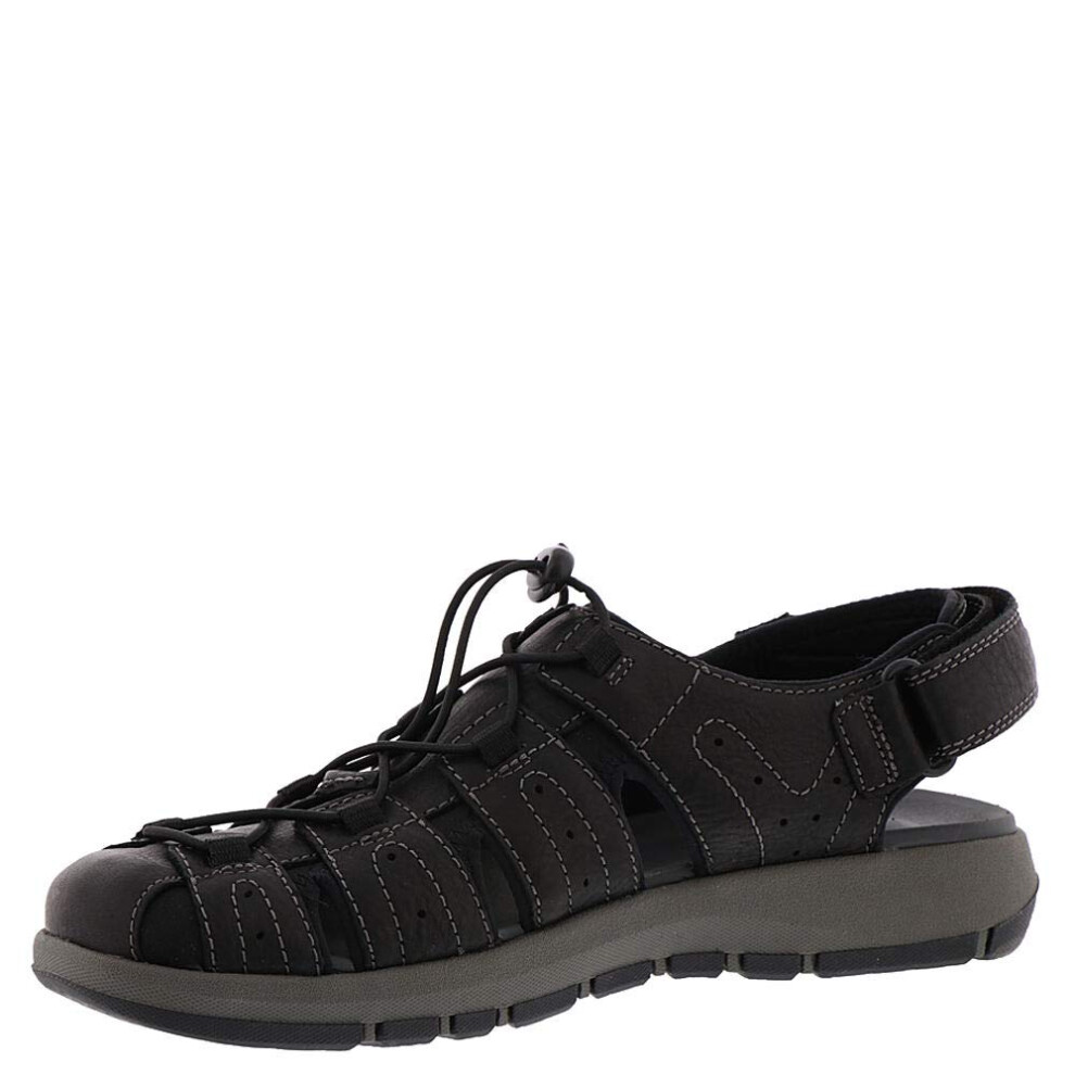 Clarks Men's Brixby Cove Fisherman Sandal  Black Leather  11 M US