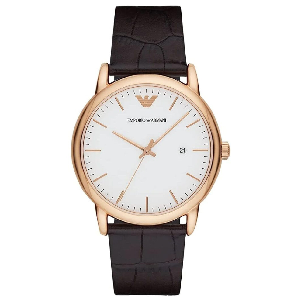 Armani Emporio Men's Stainless Steel And Leather Watch (Model: A Brown