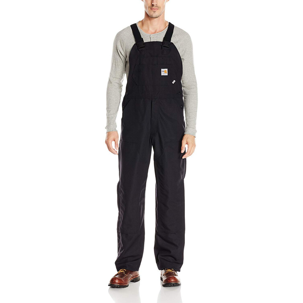 Carhartt Men's Flame Resistant Duck Bib Overall  Black  44W x 34L