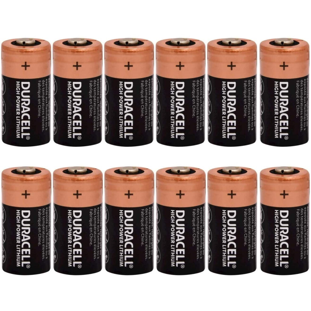 Bulk Pack of 12 Duracell DL123A 3V Lithium 123A Batteries