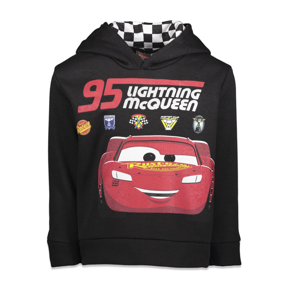 Disney Cars Lightning McQueen Little Boys Pullover Hoodie Fleece Black