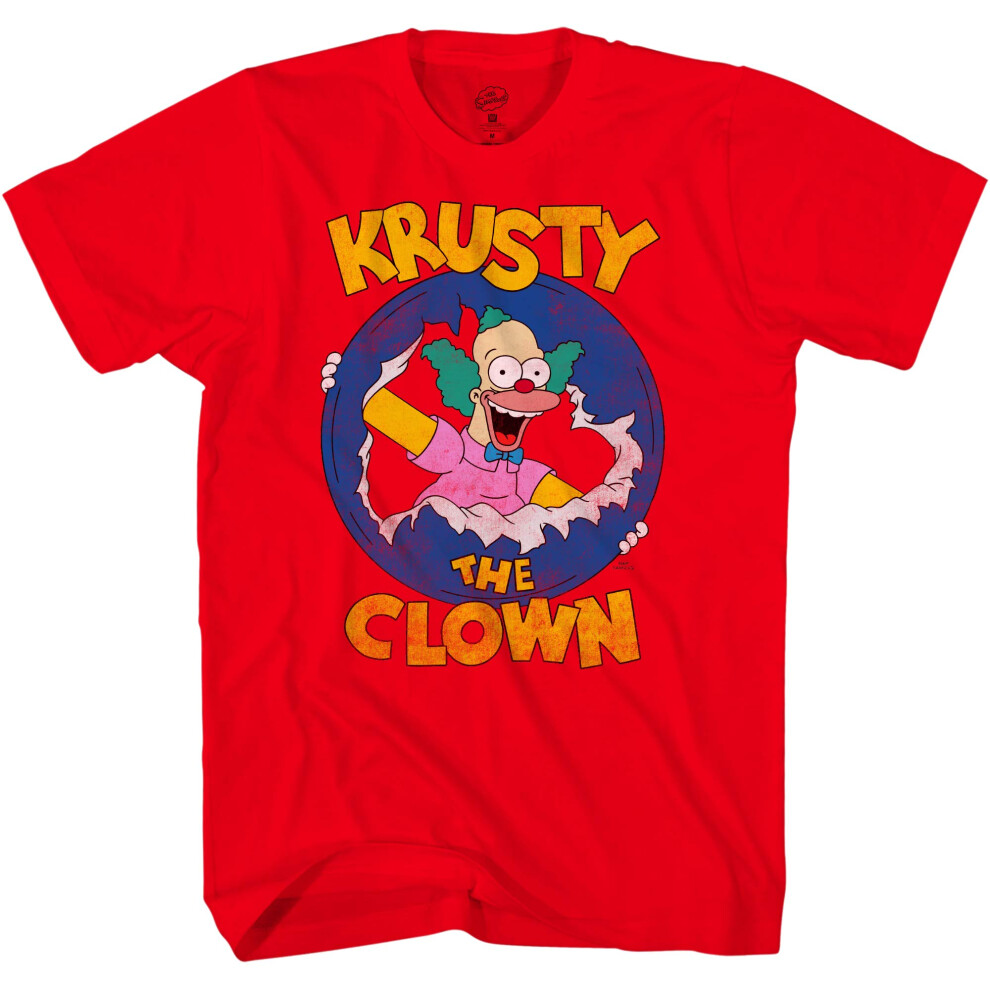 The Simpsons Mens Short Sleeve T-Shirt - Krusty The Clown (Red  X-Larg