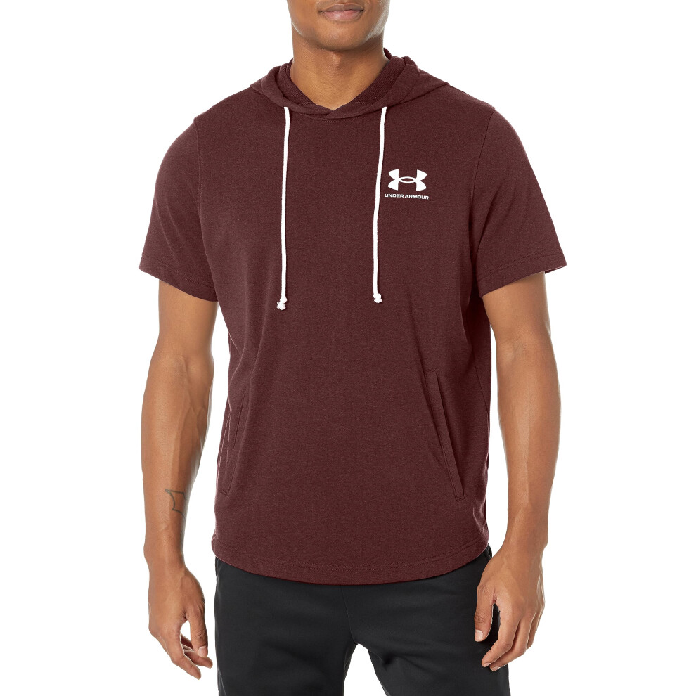 Under Armour mens Rival Terry Short-Sleeve Hoodie  (601) Dark Maroon /