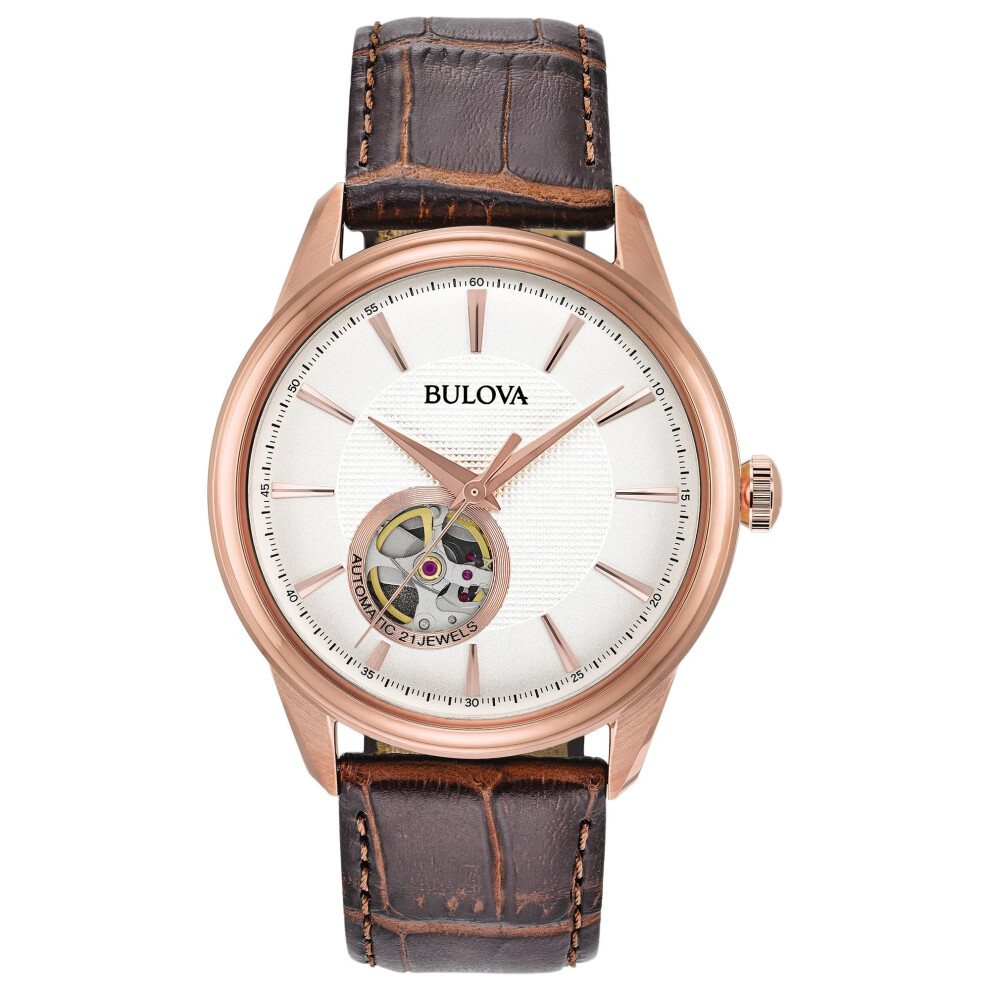 Bulova Men's Classic 3 Hand Automatic Rose Gold Stainless Steel Watch