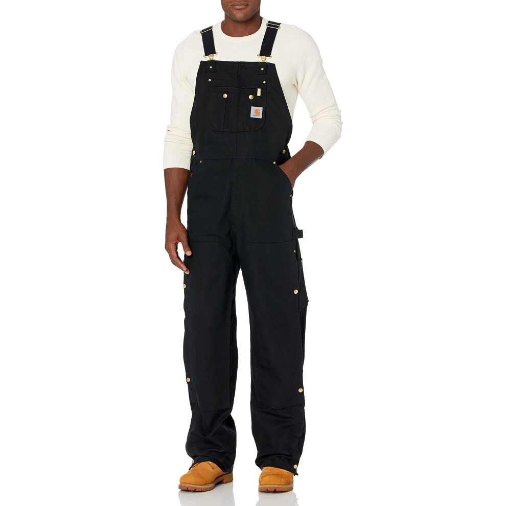 Carhartt Men's Loose Fit Firm Duck Bib Overall  Black  42W x 32L