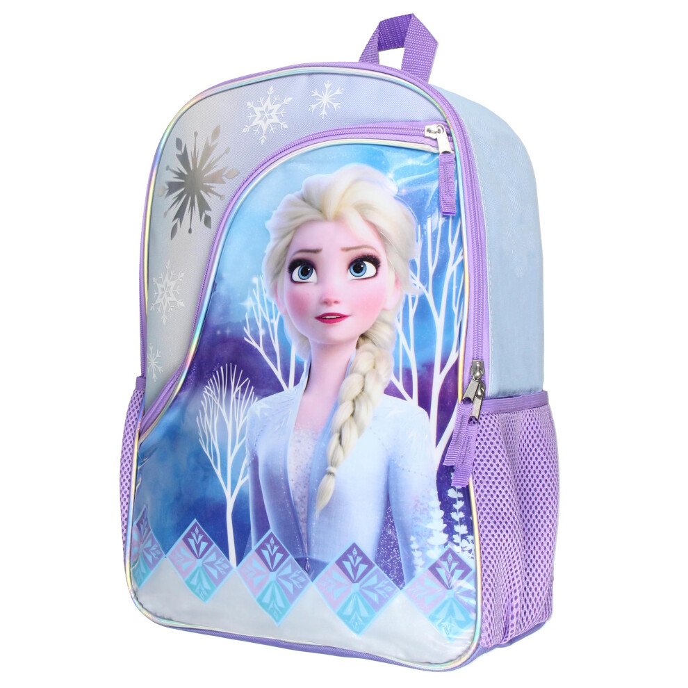 Disney Frozen Elsa 16"" Girls Bag School Travel Backpack With Reflecti