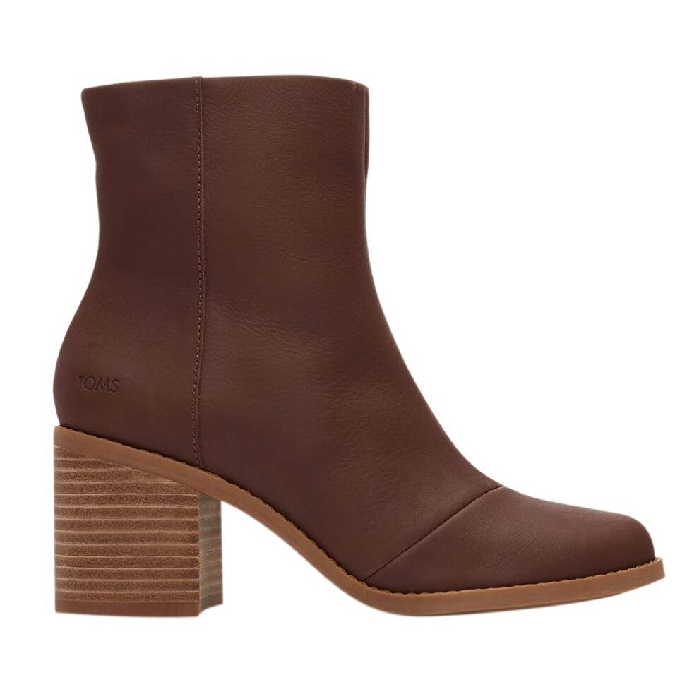 TOMS Women's Evelyn Ankle Boot  Chestnut Leather  8