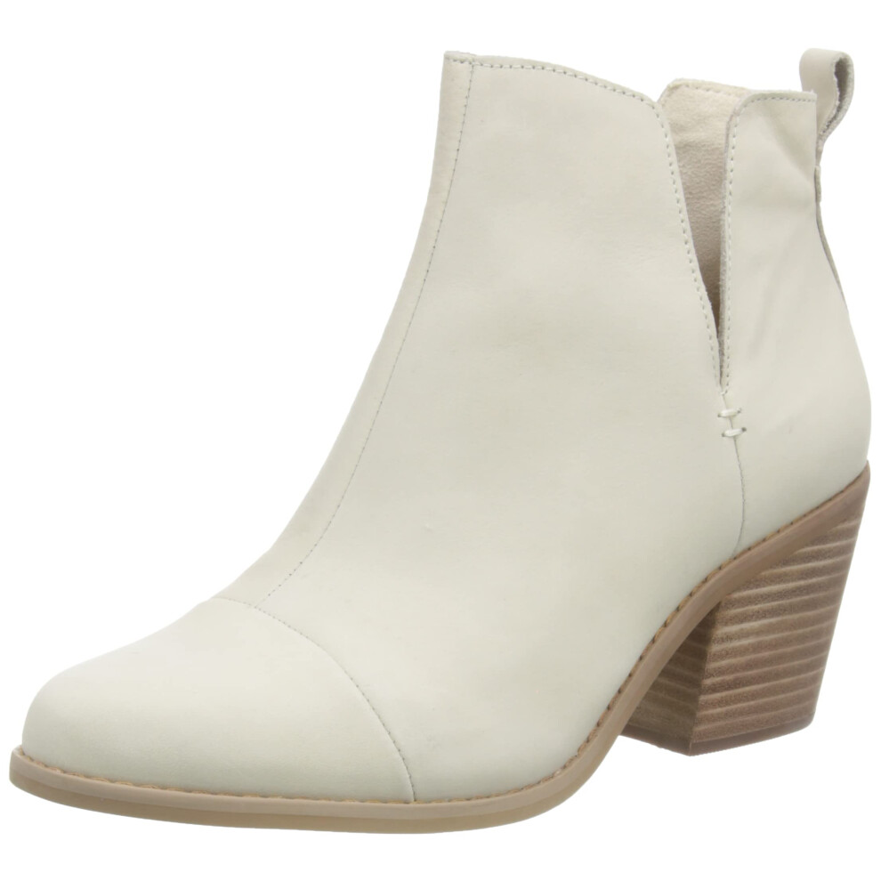 TOMS Women's Everly Cutout Ankle Boot  Beige Leather  7.5