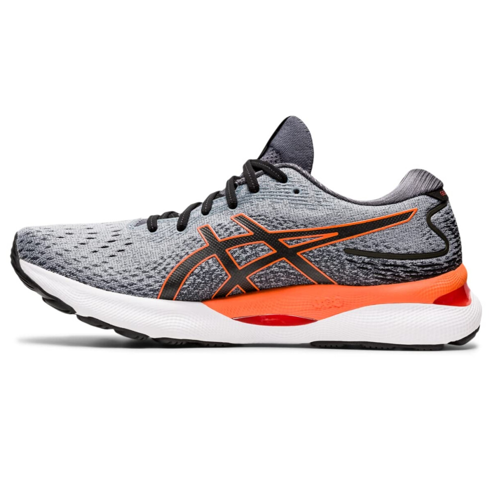 ASICS Men's Gel-Nimbus 24 Running Shoes  8  Sheet Rock/Shocking Orange