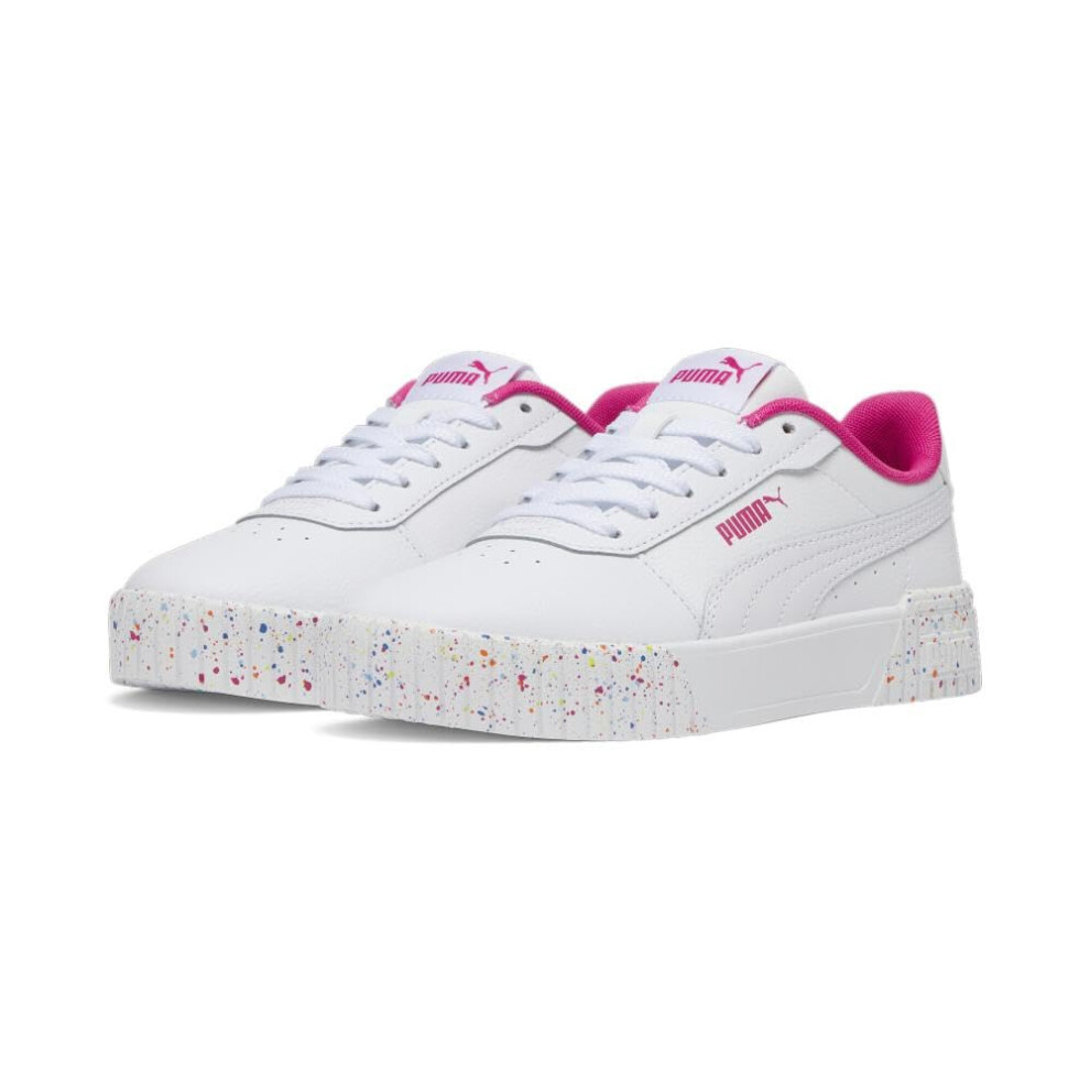 PUMA Carina Sneaker  White White Pink  7 US Unisex Big Kid