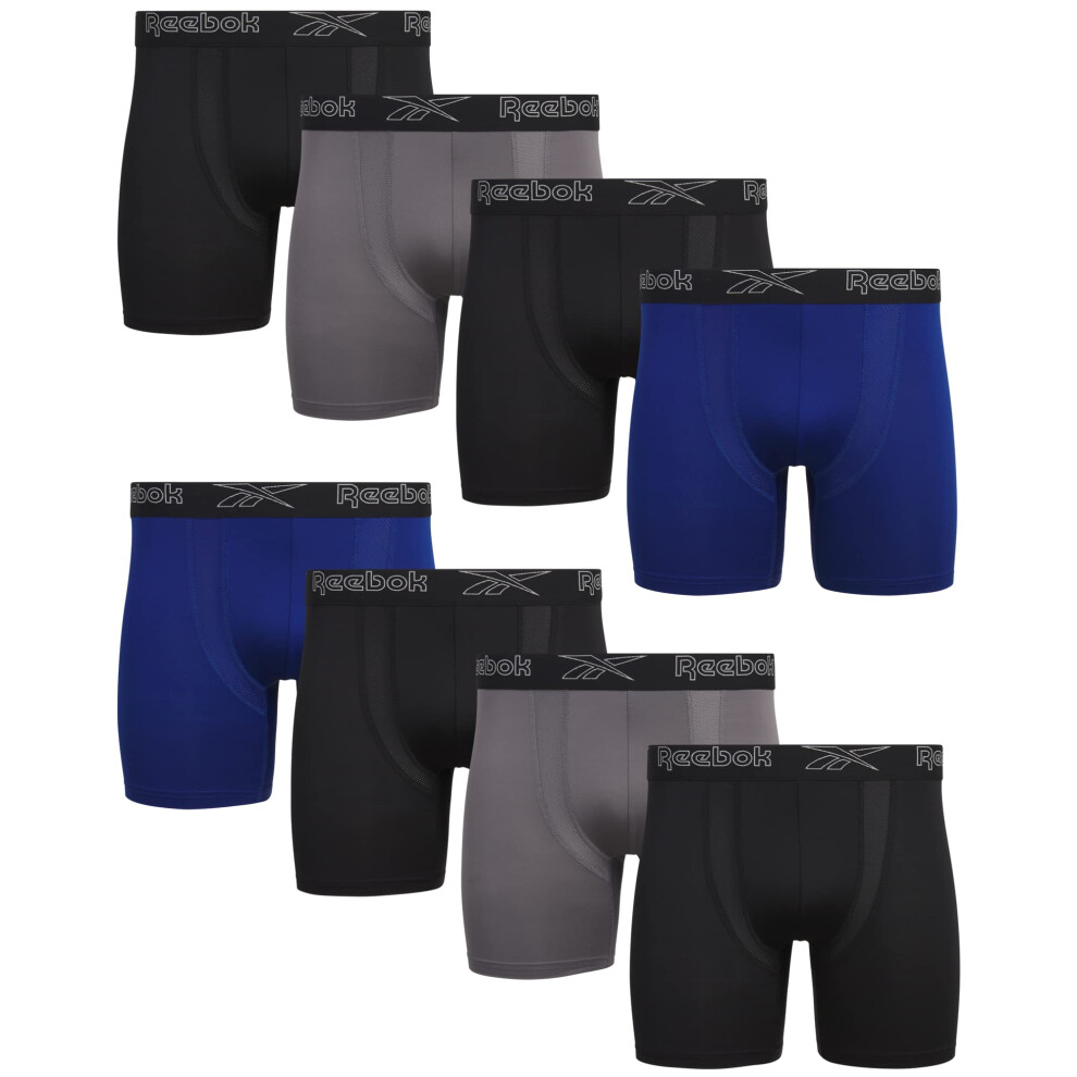 Reebok Men's Underwear - Performance Boxer Briefs (8 Pack)  Size Mediu