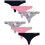 Reebok Reebok Γυναικείες Εσώρουχα - Stretch Performance Thong (6 Pack), Μέγεθος X-Large, Γκρι/Fox Glove/Μαύρο 1