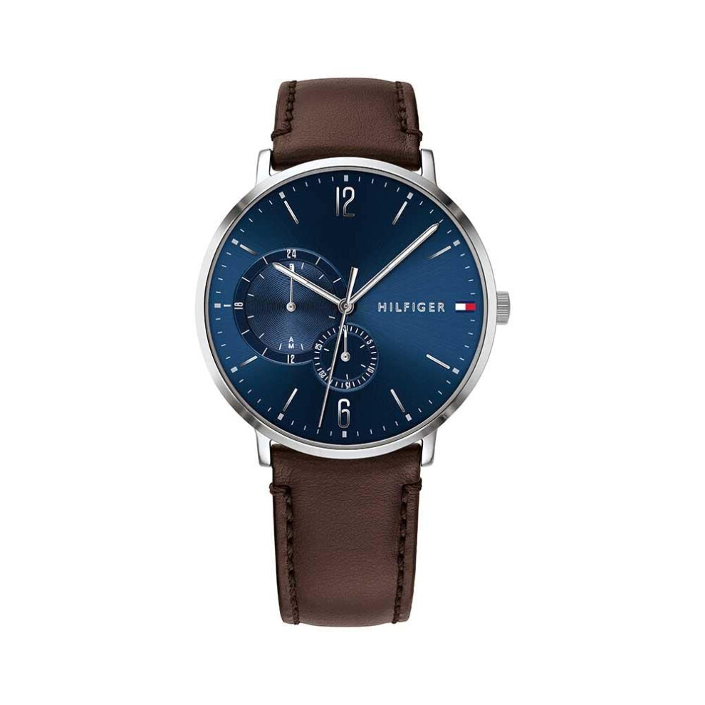 Tommy Hilfiger Men's Quartz Stainless Steel and Leather Strap Casual W