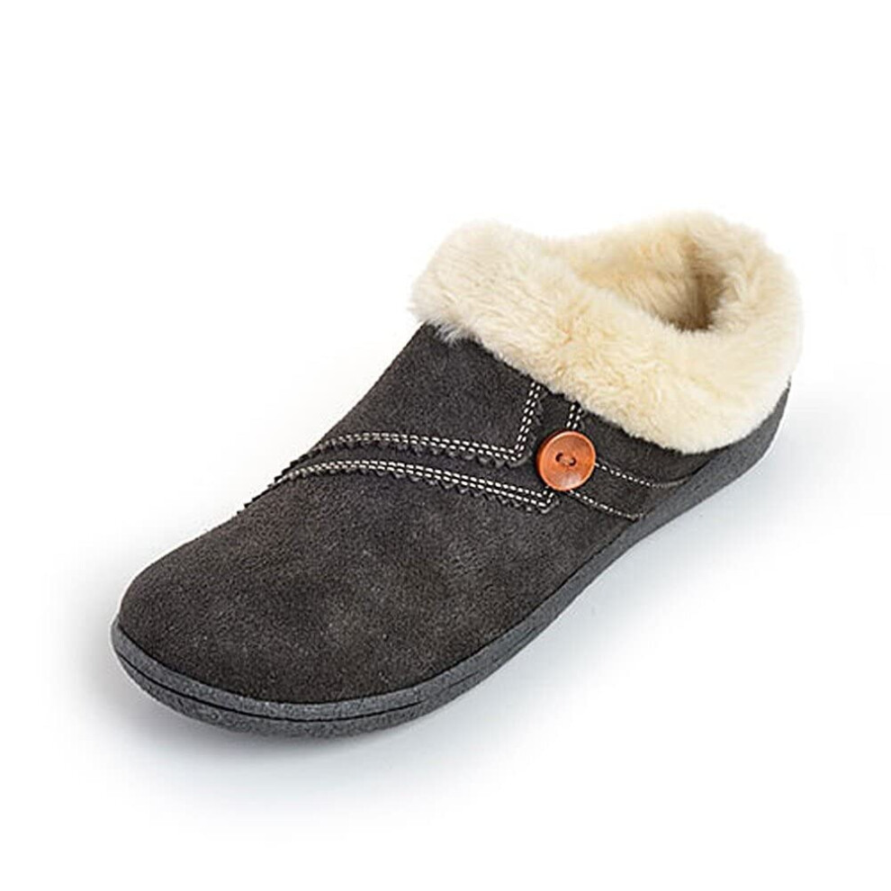 Clarks Women's Rebecca Winter Slippers (9 M US  Grey Suede)